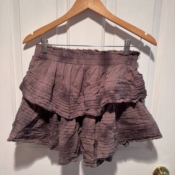 Aerie Brown Rock ‘n’ Ruffle Brown Skirt Size Medium - Picture 3 of 4